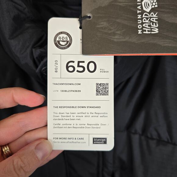 Mountain Hardwear Nevadan 650 Down Jacket Size XL Charcoal Full Zip - Picture 4 of 7